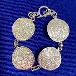 Mayan Aztec calendar bracelet with coin charms 🇲🇽